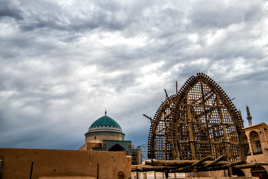 Yazd - Iran Nakhl-Holzgerüst in der Altstadt