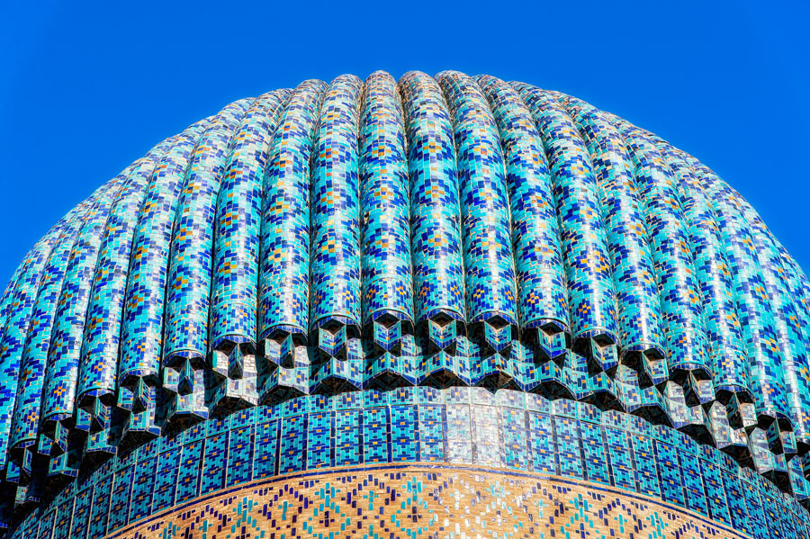 Samarkand - Usbekistan Aussenansicht der Kuppel des Gur-Emir-Mausoleums.